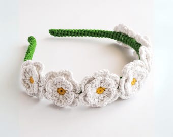 Daisy Crochet Headband Pattern, Beginner Friendly Floral Hair Accessory (PDF Pattern)