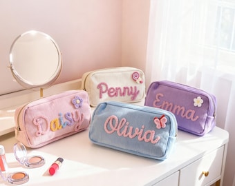 Custom Yarn Name Pouch for Makeup:Smile-Worthy Organization,Birthday Party Favor