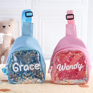 Personalized Kids Funny Pack, Sling Purse, Cross Body Mini Bag For Toddlers, Sparkle Sling Bag, Girls Gifts Age 1 2 3 4 5 6 7 8,Kids Gift