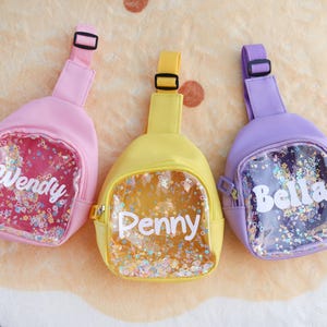 Pack amusant personnalisé pour enfants, sac à main à bandoulière, mini sac à bandoulière pour tout-petits, sac à bandoulière scintillant, cadeaux pour filles 1 2 ans, 2 3 4 5 6 7 8 ans, cadeau pour enfants
