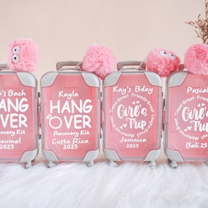 Mini Suitcase Hangover Kit,Bachelorette Weekend Gift Idea,Girls Trip Party Favor,Birthday Weekend Survival Pack,Bridesmaid Gift Recovery Kit