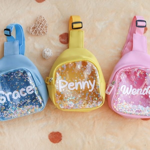Pack amusant personnalisé pour enfants, sac à main à bandoulière, mini sac à bandoulière pour tout-petits, sac à bandoulière scintillant, cadeaux pour filles 1 2 ans, 2 3 4 5 6 7 8 ans, cadeau pour enfants