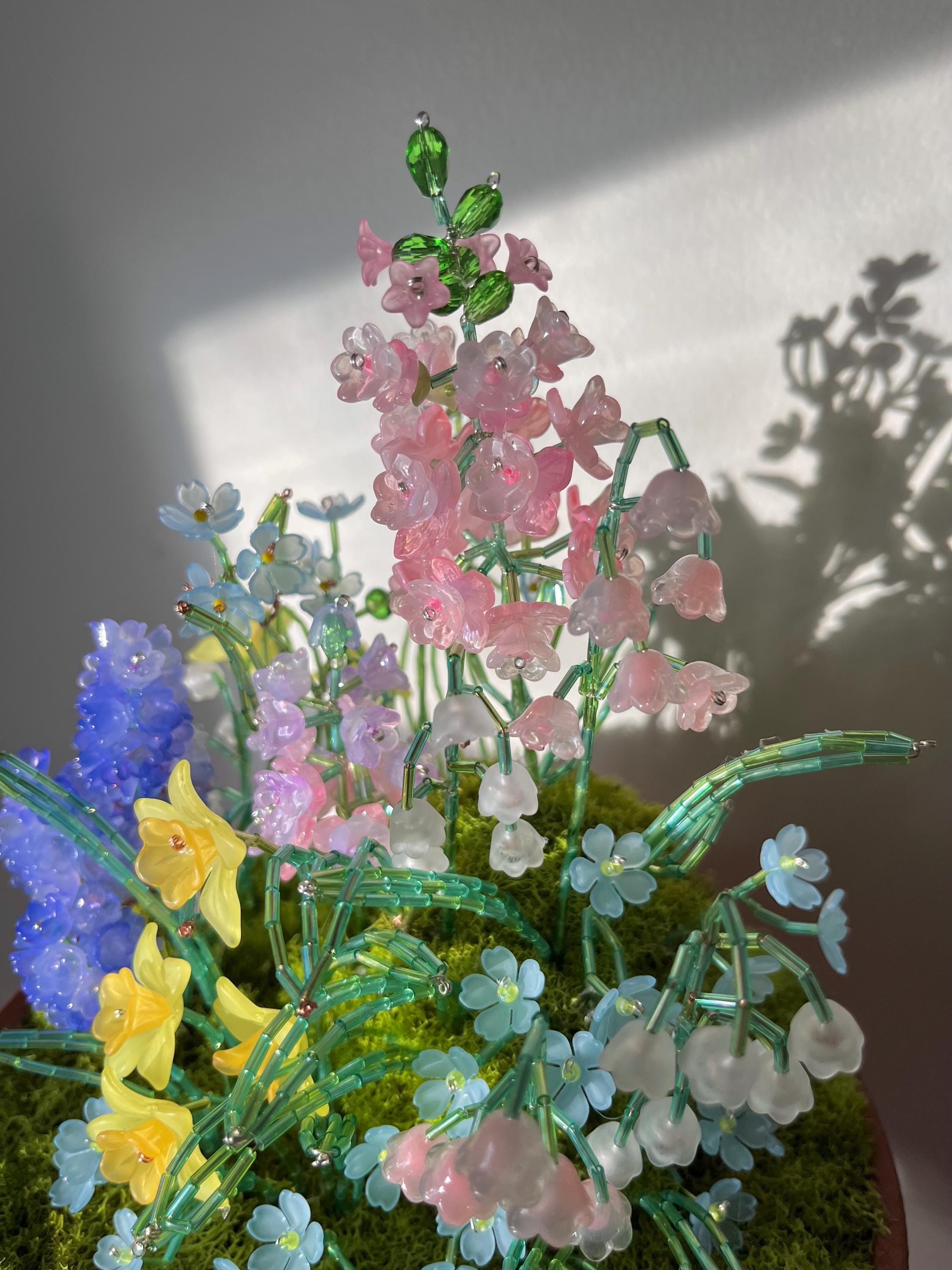 Beaded Flowers Plant Decor Bouquet Flower Garden Beaded Plants Etsy