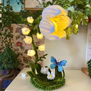 Lily of the valley lamp, table lamp, night light table lamps, home decor, fairy decorations, unique flower gifts