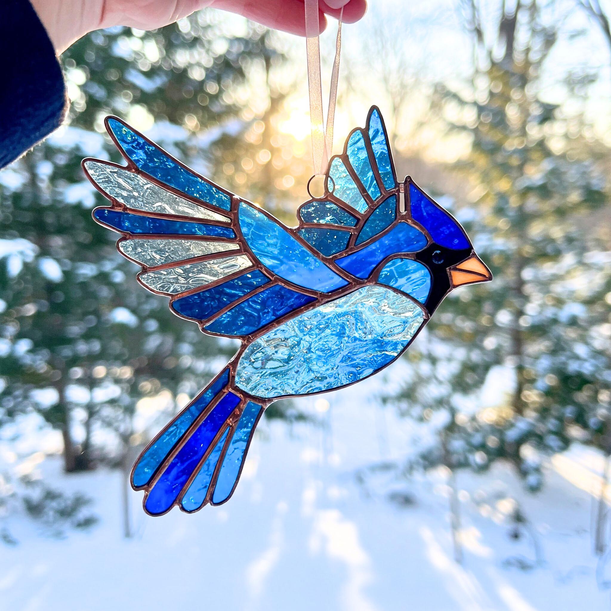 トロント・ステンドグラス Blue Jay ブルージェイ アオカケス Stain Glass Blue Jay - Etsy