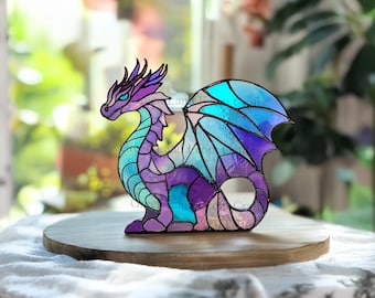 Digital Download Dragon Stained Glass Pattern, Stained Glass Pattern, Modern Suncatcher, DIY Stained Glass