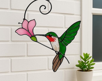 ピンクの花の上のカラス5個セット、ステンドグラス - Etsy 日本