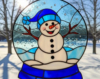 雪だるまパネルシリーズ ステンドグラスパターン - Etsy 日本