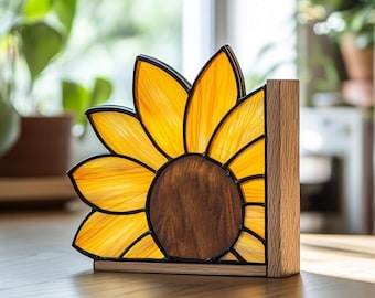 Patrón de vitral de girasol para descargar digitalmente, atrapasol de girasol para decoración del hogar, atrapasol moderno, vitral de bricolaje, regalo para el día de la madre