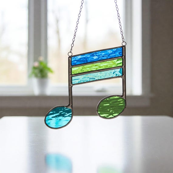 Music Note Stained Glass Pattern Digital Download, Musician
