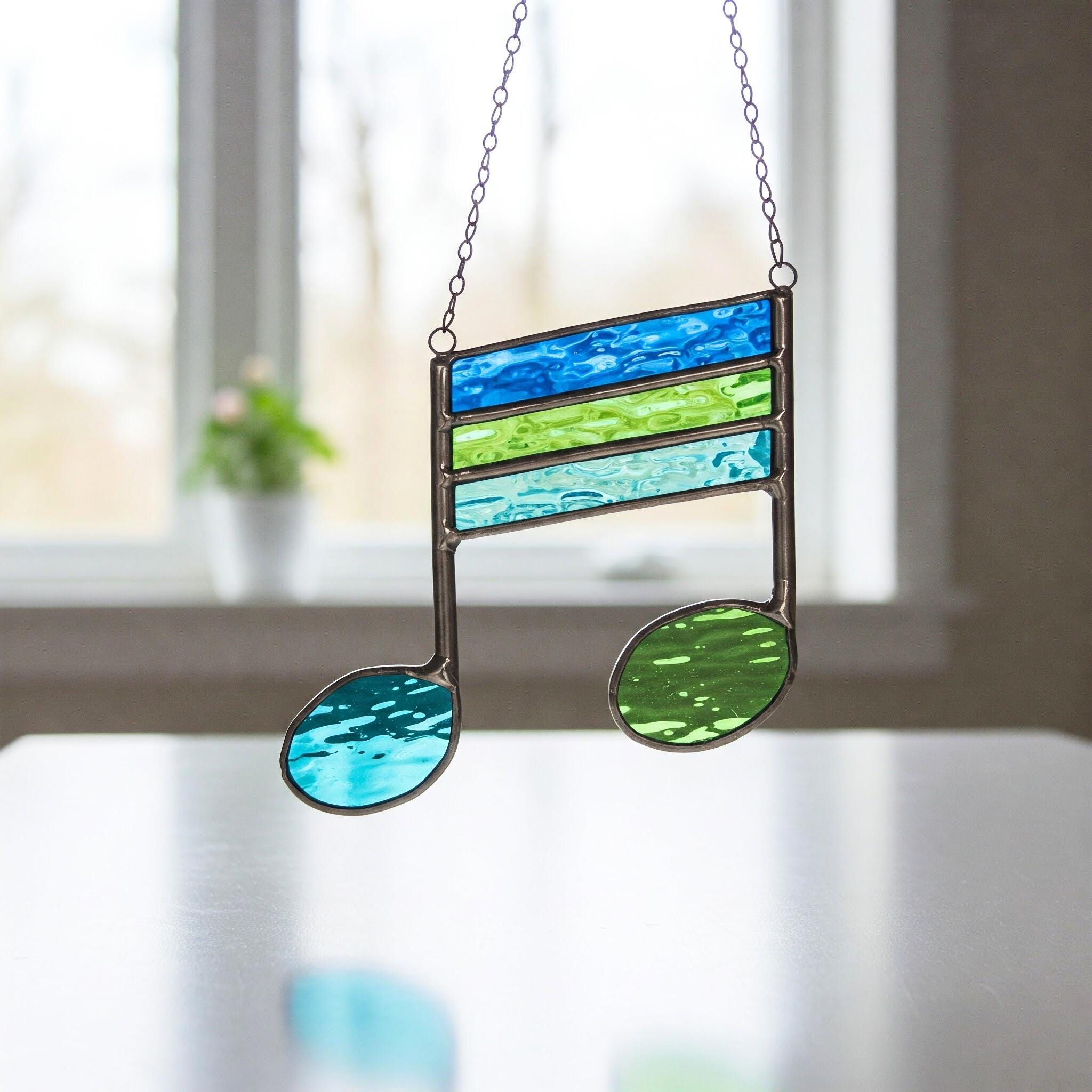 Music Note Stained Glass Pattern Digital Download, Musician