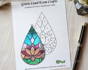 Mini Drops Flower Stained Glass Pattern, Lotus Flower Stained Glass Pattern, Modern Suncatcher, DIY Stained Glass, Mother's Day Gift
