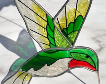 Mother's day gift, Humming Bird Stained Glass Suncatcher. Home House Pendant, Bird Window Hangings Stained glass, Grandma gift, Gift for her