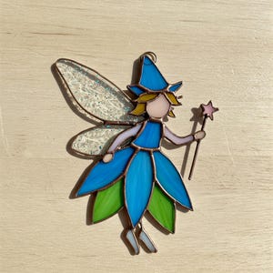Fairy With Sparkling Wings Stained Glass Pattern, Fairy Glass Suncatcher, Home Decor, Modern Suncatcher, DIY Stained Glass, Gift For Mom