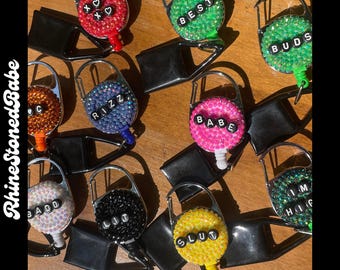 Correa para encendedor con diamantes de imitación / Llavero para encendedor personalizable