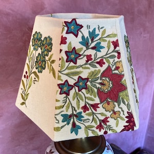 Handmade Lampshade from Embroidered Linen  by Stephanie Barnes Studio-Barneche Design