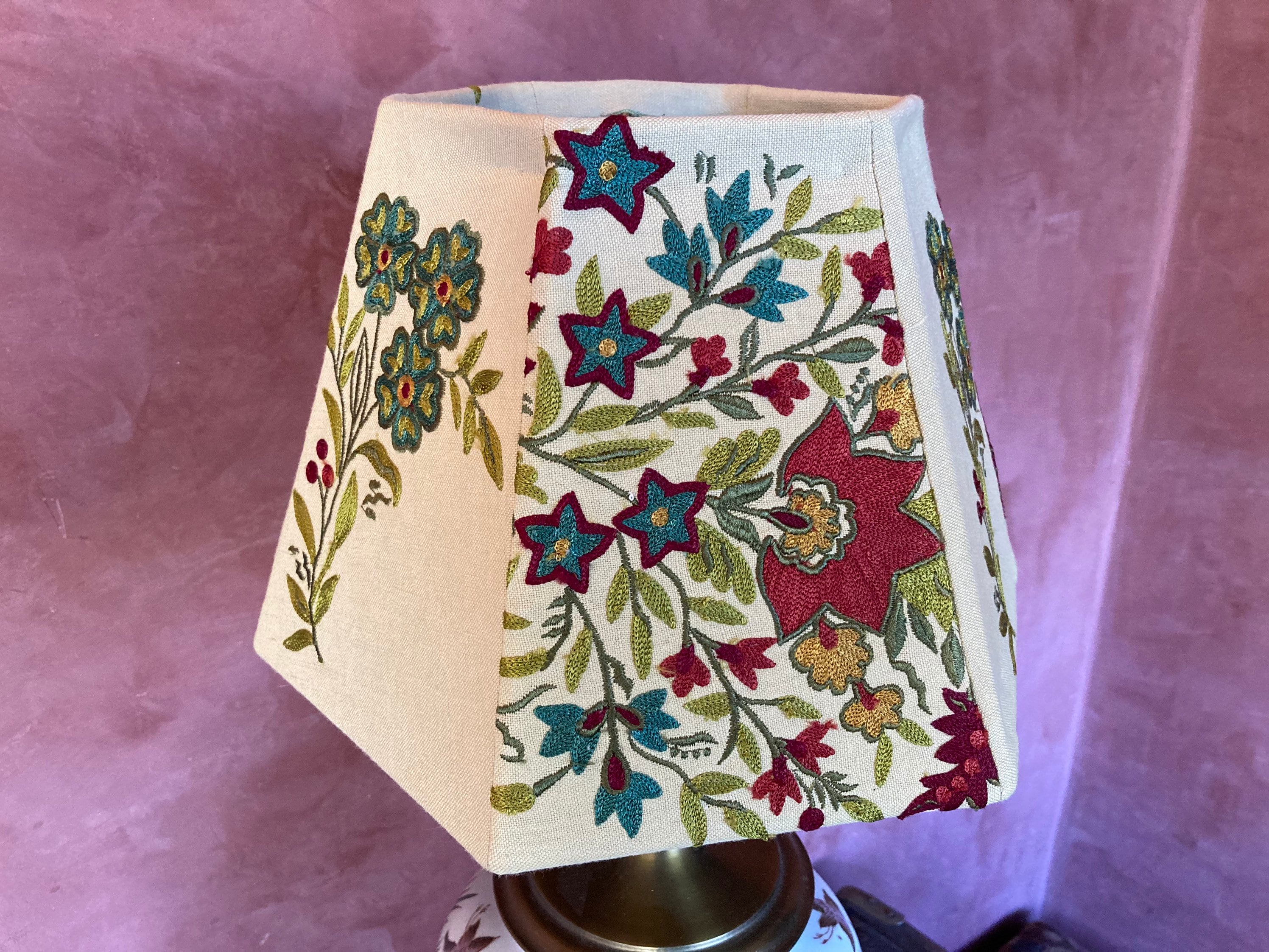 DIY Drum Lampshades  Hand embroidery stitches, Embroidery projects,  Lampshades