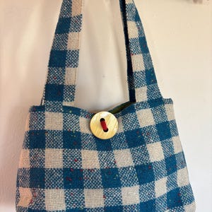 Reversible Handbag in Vintage Tweed & Ikat with Antique Buttons by Stephanie Barnes Studio / Barneche Design