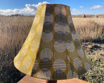 Handmade Lampshade in Mustard Colored Linen by Stephanie Barnes-Barneche Design