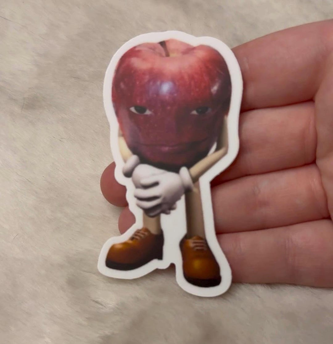 Apple Rizz Sticker – Me ASF Meme Sticker, Funny Trendy Vinyl Decal ...
