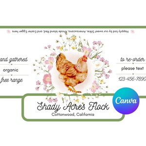 Editable Floral Watercolor Egg Carton Label for Fresh Eggs