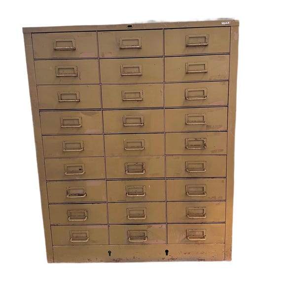 Cole Steel 27-drawer Industrial Filing Cabinet – Mid-century Metal