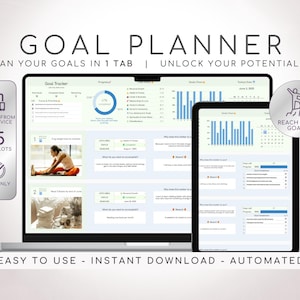 2025 Zielplaner Tracker Einfache Tabelle Smart Ziel Jährliche Google Sheets Einstellungsvorlage Vision Board Neujahr Entschlossenheit Produktion