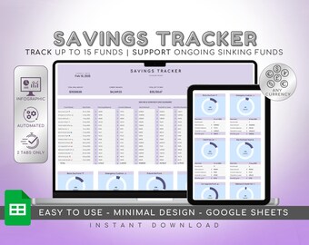 2025 Sinking Funds Tracker Spreadsheet Budget Google Sheets Savings Tracker Personal Finance Planner Cash Savings Spreadsheet Template Plan