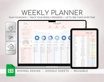 Weekly Planner Daily Schedule Planner Task Tracker Routine Tracker To Do List Habit Tracker Productivity Planner Goal Planner Google Sheets