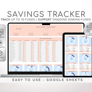 Sinking Funds Tracker Spreadsheet Budget Google Sheets Savings Tracker Personal Finance Planner Cash Savings Spreadsheet Template Plan
