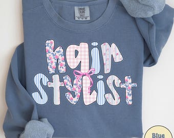 Sudadera de colores cómodos para estilistas, regalo para cosmetólogos, cuello redondo para peluqueros