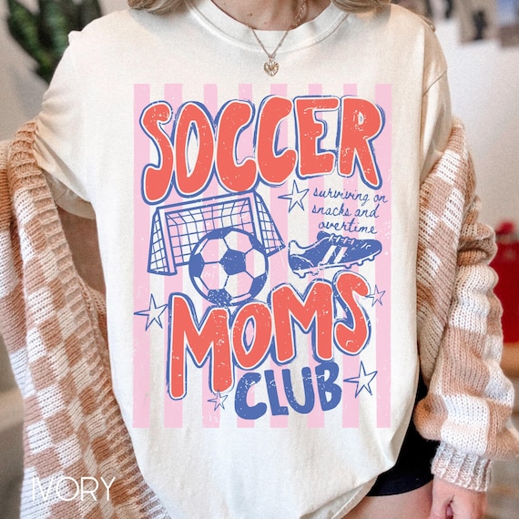 Comfort Colors Soccer Moms Club Shirt, Mom Life T-shirt, Sports Mom Gift, Soccer Season Retro Tee