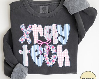 Comfort Colors Xray Tech Sweatshirt, Coquette Bow Radiology Gift, Xray Technologist Crewneck