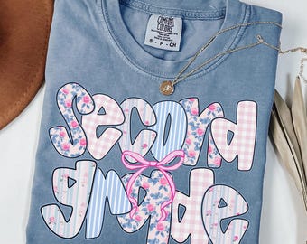 Comfort Colors Second Grade Teacher Shirt, Back To School Gift, Coquette Bow Second Grade Shirt, Elementary School, Second Grade Tshirt