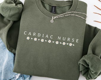 Cardiac Nurse Sweatshirt, Cardiac Nurse Sweatshirt para ela, presentes para cardiologistas, cardiologia Nurse Sweatshirt, presente para enfermeira CVICU Crewneck