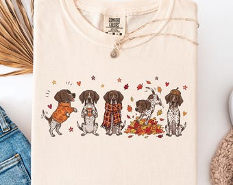 Fall German Shorthaired Pointer Shirt, Doodle GSP Hunter Tshirt, Dog Lover Gift, German Dog Mom Tee