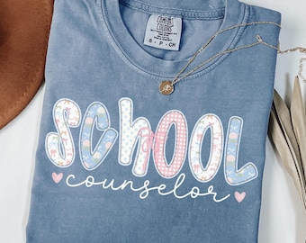 Comfort Colors School Counselor Shirt, School Counseling Gift, Coquette School Counselor Tshirt