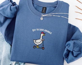 Embroidered Veterinary Sweatshirt, Vet Tech Gift, Silly Goose Rescue Crewneck