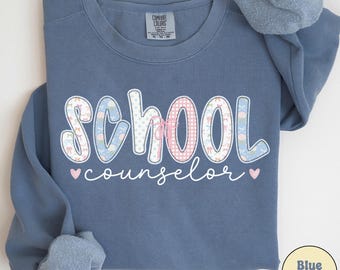 Moletom Comfort Colors para Conselheiro Escolar, Presente para Conselheiro Escolar, Moletom Coquette para Conselheiro Escolar