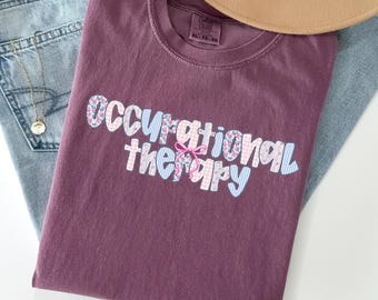 Comfort Colors Occupational Therapy Shirt, Coquette Bow OT T-shirt