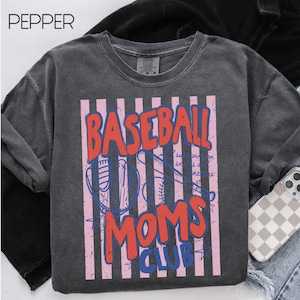 Comfort Colors Baseball Moms Club Shirt, Baseball Mama T-Shirt, Sports Mom Gift, Women's Baseball Tee afbeelding 9