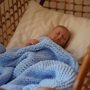 Handmade Knitted Blanket, Puffy Blanket, Alize Puffy Blanket, Soft Baby Blanket, Warm And Plush Blanket, Winter Blanket, Baby boy gift