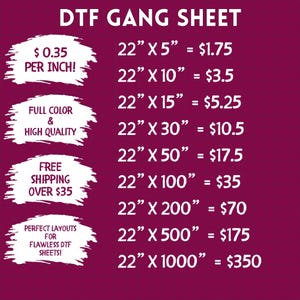 DTF Bulk Gang Sheet Print, custom heat transfer, dtf transfer, Dtf Prints, DTF Gang sheet,Free Shipping,Dtf Transfers Ready for Press