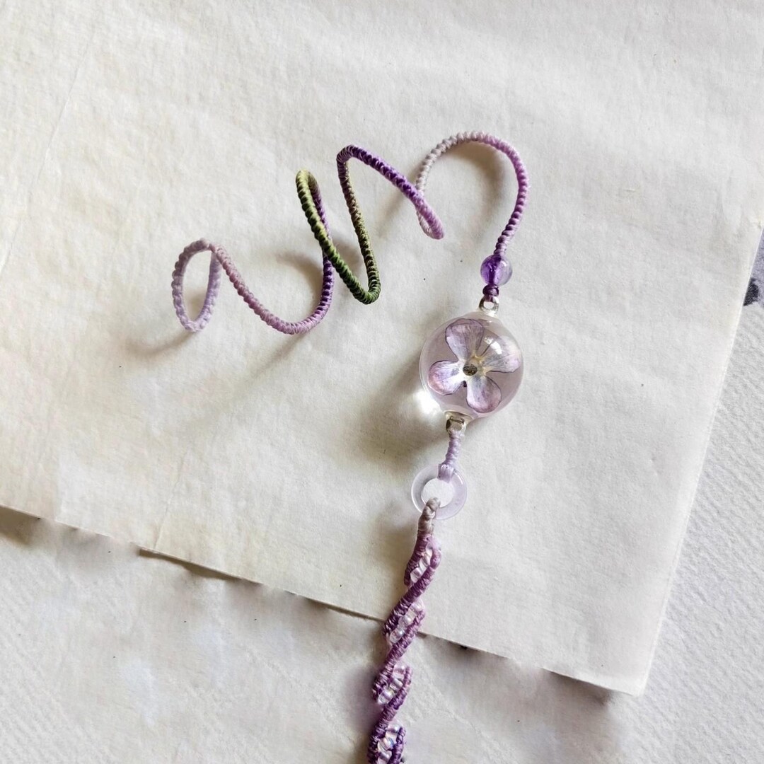 Natural Lilac Flower Bookmark, Flower Gift, String Book Mark, Handmade ...