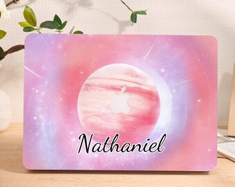 Pink Planet Galaxy Personalized 2025 Macbook Case,Air 11 13 15 Pro 14 16 Cover,13"/14"/15"/16" Inch Sleeve,Laptop Custom Name Text Case