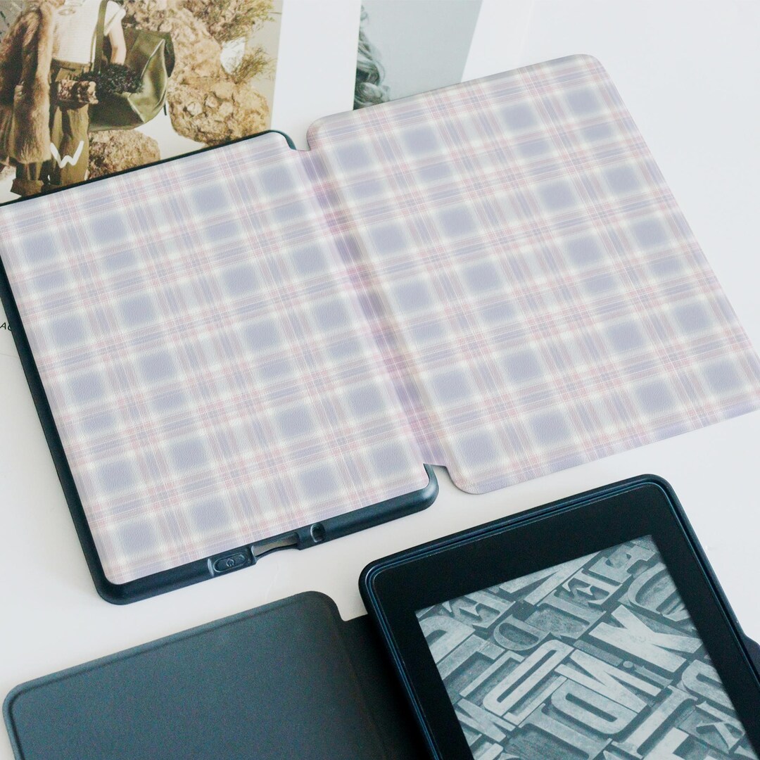 Pink Purple Plaid Kindle Case Customized for Paperwhite 1/2/3/4, Kobo ...