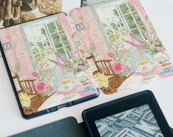 Finestra accogliente Acquerello personalizzato Paperwhite 1/2/3/4, Kindle 2019/2022, Custodia Kindle Paperwhite, Kindle 12a generazione, Paperwhite 6"/7", Regalo per la mamma