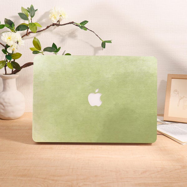 Personalized Green Ink Painting Macbook Case: Custom Name Laptop Cover