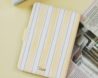 Watercolor Stripe Yellow Customized Paperwhite 1/2/3/4,Kindle 2019/2022,Kindle Paperwhite Case,Kindle 12th Gen,Paperwhite 6"/7",Gift for Her