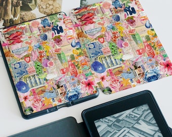 Collage di prodotti alimentari personalizzati Paperwhite 1/2/3/4, Kindle 2019/2022, Custodia per Kindle Paperwhite, Kindle 12a generazione, Paperwhite 6"/7", Regalo per lei